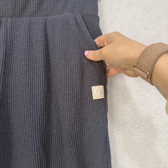 Straight Down Pants Womens Large Waffle Knit Lounge Made in USA Pockets - Picture 3 of 11